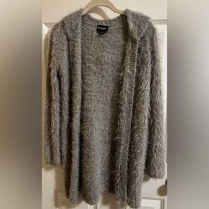 EUC Joe Boxer fuzzy hooded cardigan. Size S
